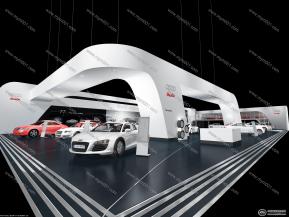 奥迪汽车往届车展展位效果图