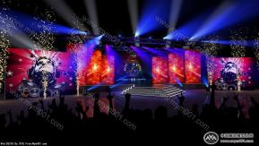 舞台灯光效果都是MAX灯光渲染