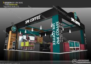 SPR COFFEE展台模型效果图