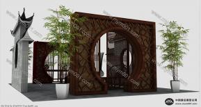 蜀锦展览模型图片