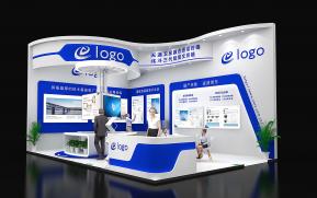 科技蓝色展台