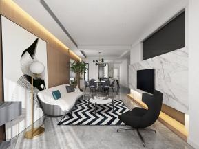 客厅餐厅3D模型