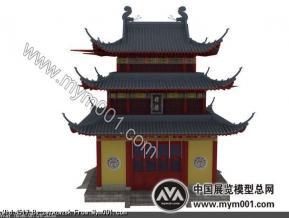 中式钟楼模型