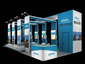 赛莱默 72 平四面开口展台模型｜简约大气风